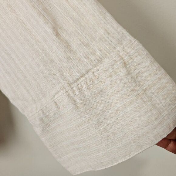 EUC BLU PEPPER PINSTRIPE LINEN BLEND BUTTON DOWN SHIRT TOP SIZE M - Picture 9 of 13